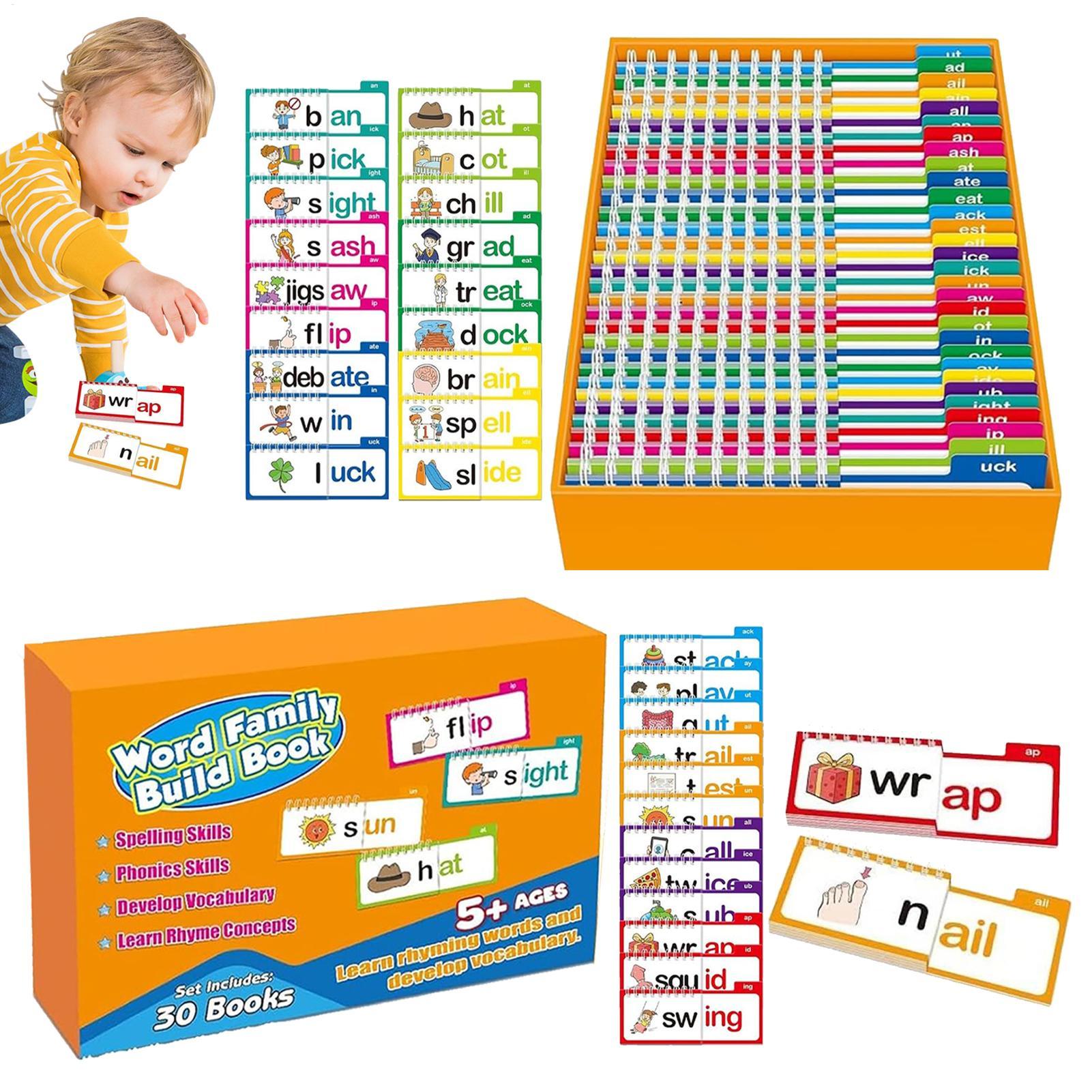 Kids Education Rhymes - การ์ดคำศัพท์แบบพลิกได้สำหรับอ่านและทำเสียงร้อง การ์ดคำศัพท์แบบกลุ่มคำ การ์ดคำศัพท์แบบกลุ่มคำเพื่อการศึกษาสำหรับเด็กชายและเด็กหญิง