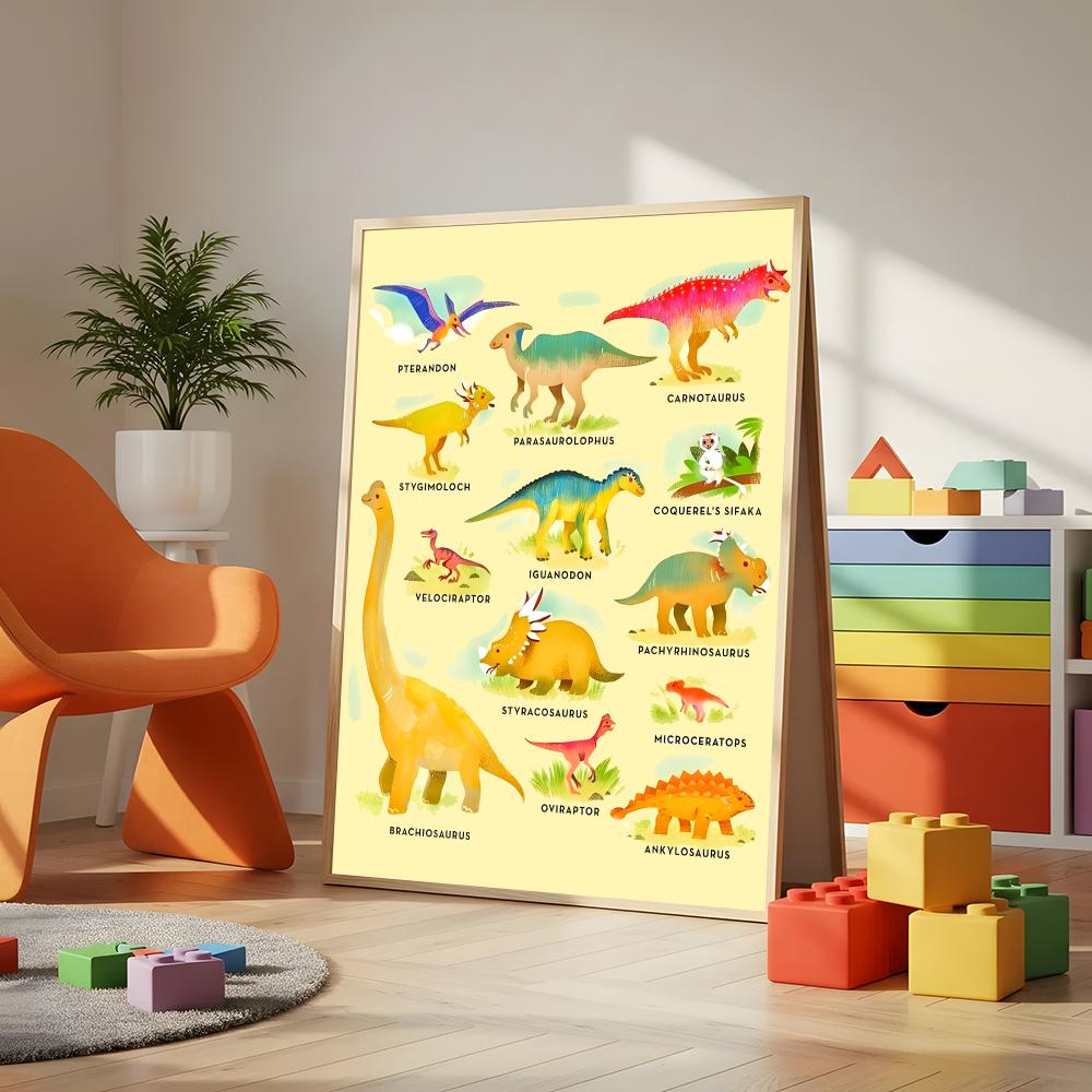 โปสเตอร์แผนภูมิชื่อไดโนเสาร์ศิ - Kids Education Name บทวิจารณ์และราคา