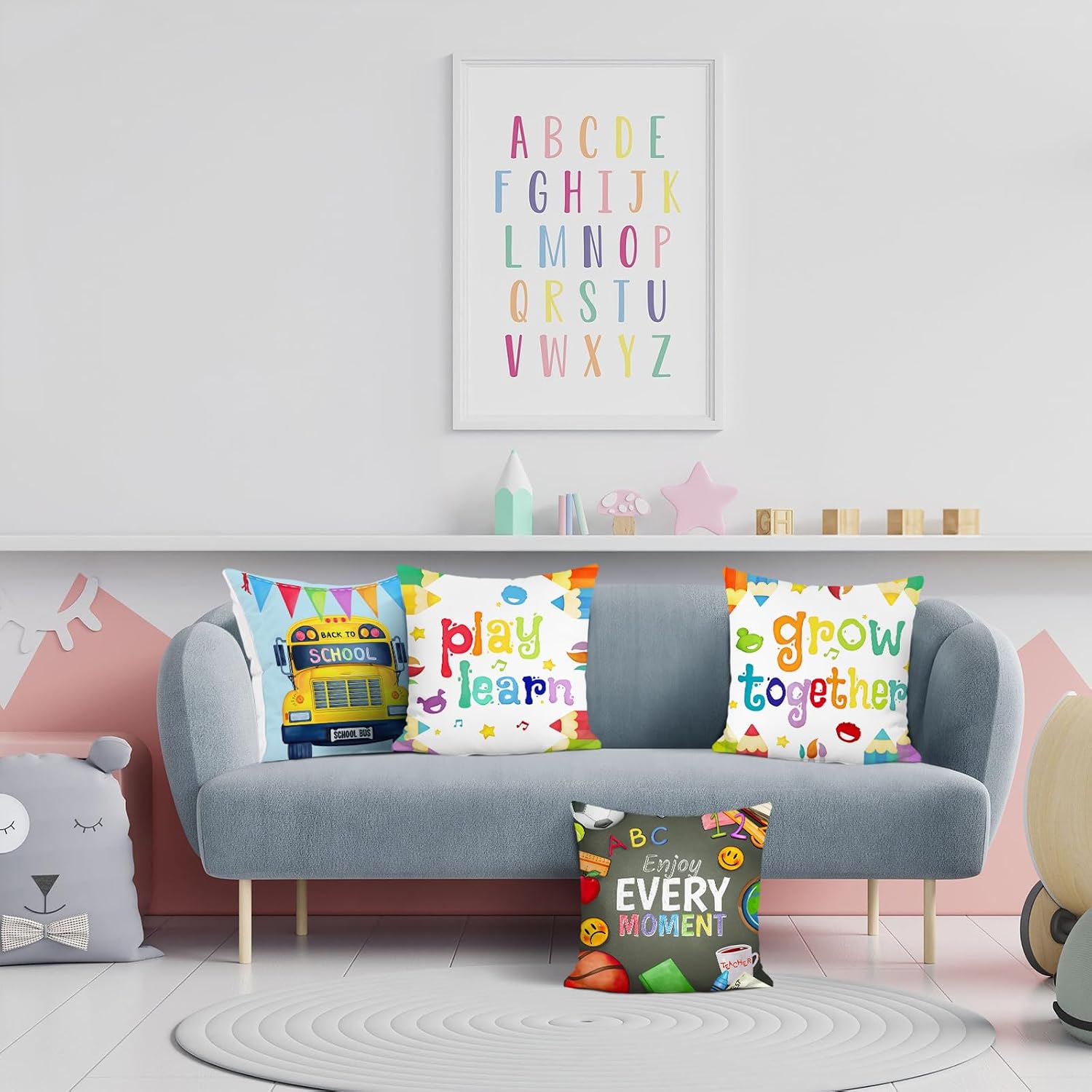 ชุดปลอกหมอนอิง 4 ชิ้น สำหรับเด - Kids Education Motivation บทวิจารณ์และราคา